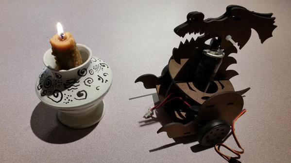 Flame throwing robot